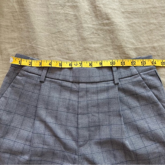 Uniqlo Grey High-Waist Glen Check Tapered Trousers - Picture 3 of 8